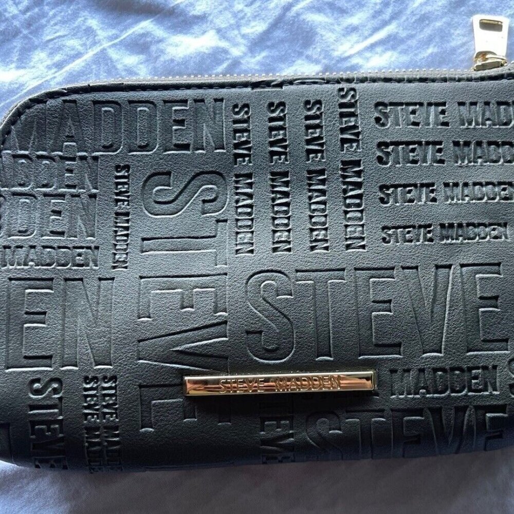 STEVE MADDEN Floral Mauve Wristlet Double Zip Wallet Bag Clutch Quilted - Picture 10 of 15